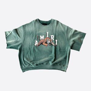 Amiri Green & White Tiger Logo Sweater T-Shirt